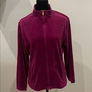 Plush Burgundy-purplish  Zip-Up Jacket small like new